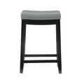thumbnail image 3 of Linon Claridge Backless Counter Stool Gray Faux Leather Wood Frame in Black, 3 of 14