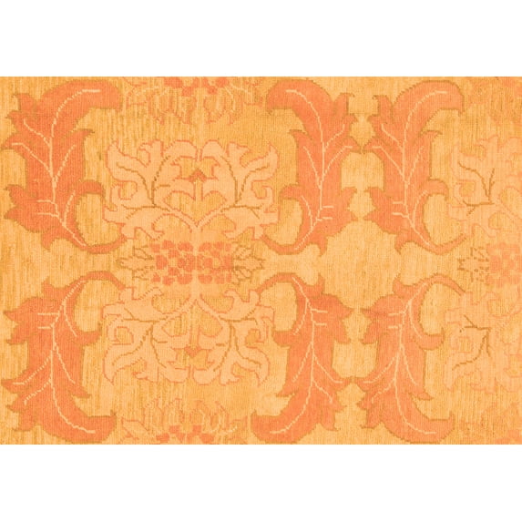 Ahgly Company Indoor Rectangle Abstract Orange Modern Area Rugs, 3' x 5'