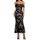 thumbnail image 1 of Vestido Maxi con Hombros Descubiertos, Corsé Fruncido, Ajustado, Vestidos Formales para Invitadas de Boda para Mujeres Negro e Impresión S, 1 of 8
