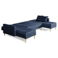 thumbnail image 4 of Sala Modular Doble Chaise Makora Marietta con Memory Foam Color Azul Lino Respaldo Reclinable de 3 Posiciones, 4 of 7