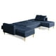 thumbnail image 4 of Sala Modular Doble Chaise Makora Marietta con Memory Foam Color Azul Lino Respaldo Reclinable de 3 Posiciones, 4 of 7