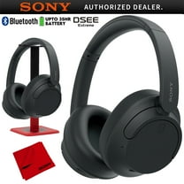 Sony WHCH720N/B Wireless Noise Cancelling Headphone, Black Bundle with Deco Gear Pro Audio Headphone Stand   Microfiber Cleaning Cloth