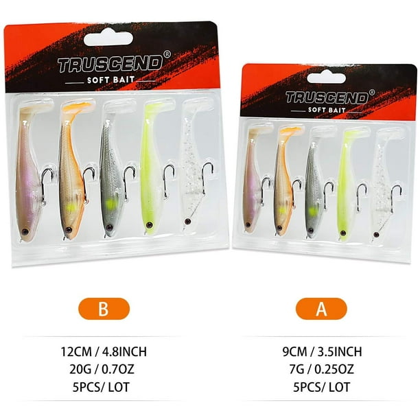 TRUSCEND Fishing Lures for Bass, Soft Swimbaits with Pre-Rigged Ultra-Sharp  BKK Hooks, Japan Formula, Fishing Gear for Saltwater & Freshwater, Trout  Pike Walleye Bass Fishing Jigs 