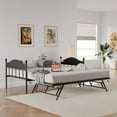 thumbnail image 3 of Kojooin Metal Twin Daybed with Pop-Up Trundle – Foldable Guest Sofa Bed Frame with Headboard, Heavy Duty Steel Slats Platform for Bedroom, Living Room, 3 of 7