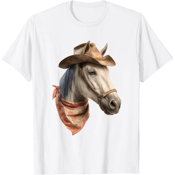 Horse Cowboy Ecuestrian Riding - Camiseta gráfica divertida