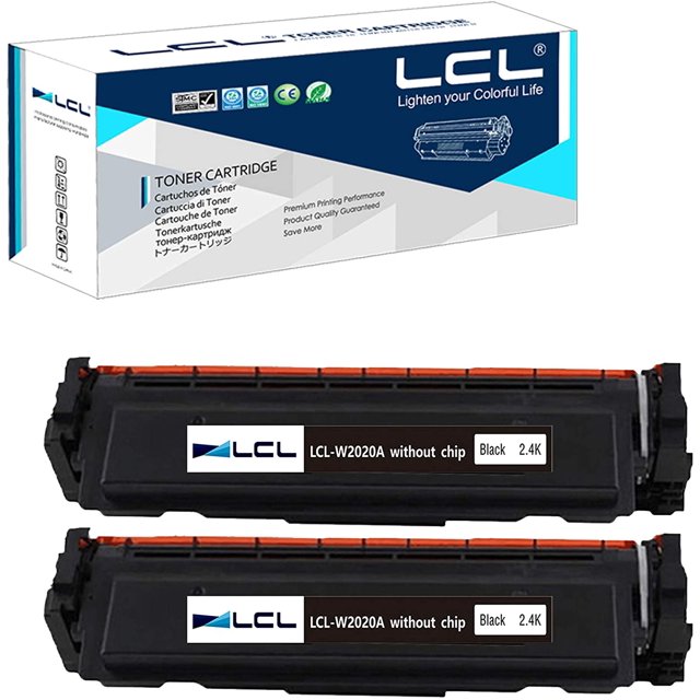 LCL Compatible for HP 414A W2020A (2-Pack, Black) Toner Cartridge Without chip for HP Color Laserjet Pro MFP M479fdw