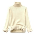 thumbnail image 4 of Comdrip High Neck Sweaters for Women, Womens Turtleneck Fuzzy Sweaters Fall Pullover Sweater Cable Knit Long Sleeve Sweater Tops Winter Sweaters Beige L, 4 of 5