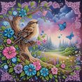 thumbnail image 1 of Kit Con Forma Especial Parcial 5D DIY Pájaros 30x30cm, 1 of 9