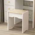 thumbnail image 2 of MONSLIPA Makeup Vanity Dressing Table w/Drawers and Shelves, Sturdy Vanity Set w/Lighted Mirror, White Dresser Desk & Cushioned Stool, 2 of 10