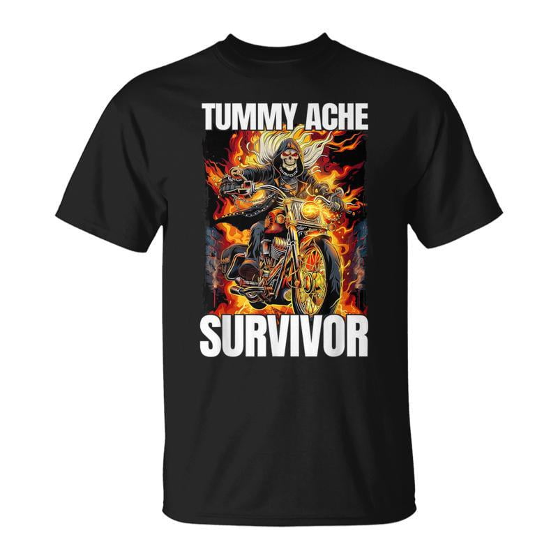 Tummy Ache Survivor Edgy Skeleton TShirt