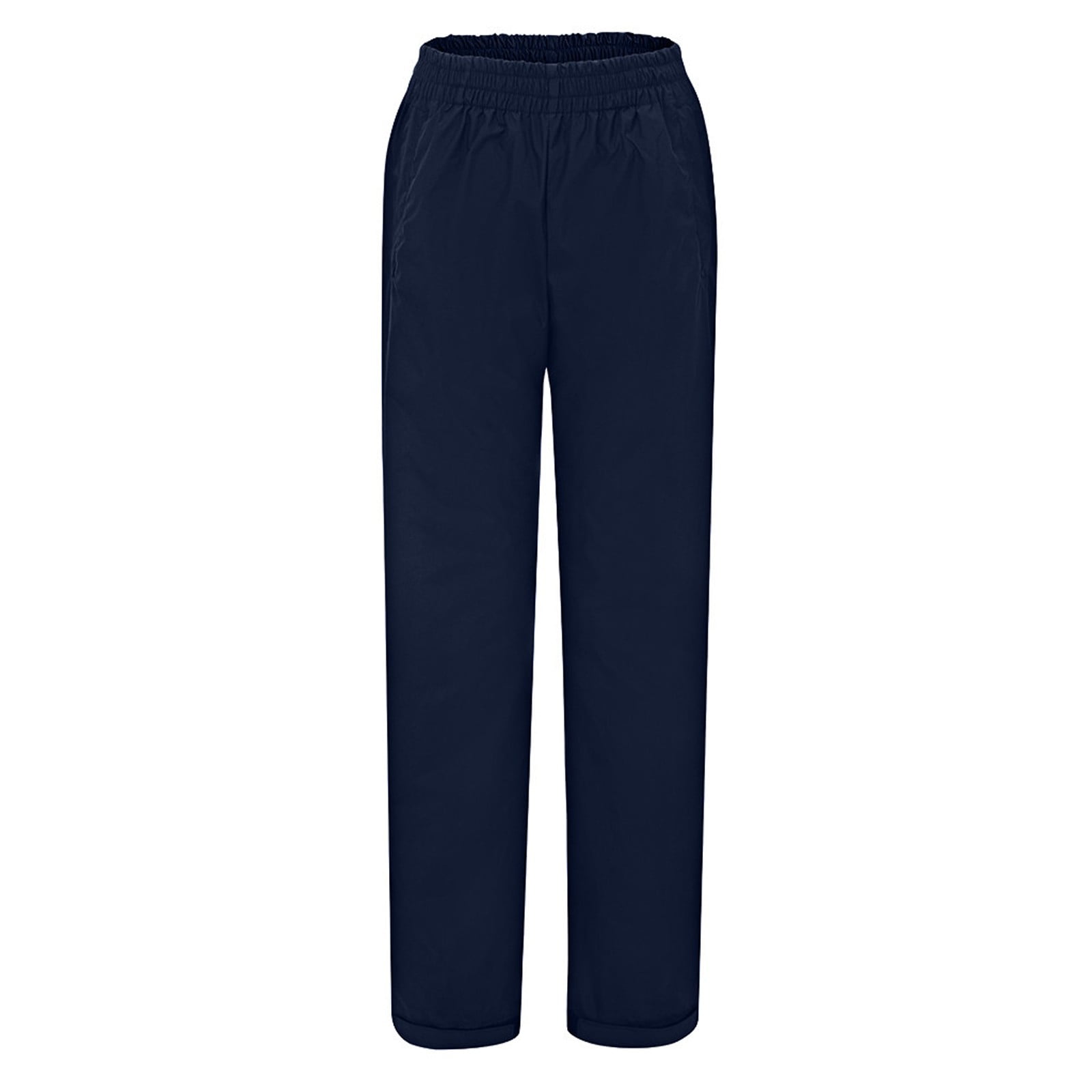 Womens Waterproof Breathable Rain Pants Solid Color Windbreak Ladies