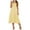 Yellow, variant on Women's Slim Waisted Slit Drawstring Dress - Sleeveless Square Collar Strappy Party Dress with Zipper Back (XS-XXL)