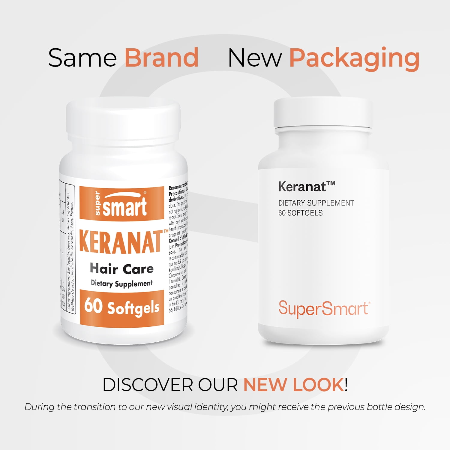 SuperSmart Keranat (Advanced Formula with Biotin) - Hair Supplement for Volume & Growth - Hair Loss Vitamins | Non-GMO & Gluten Free - 60 Softgels