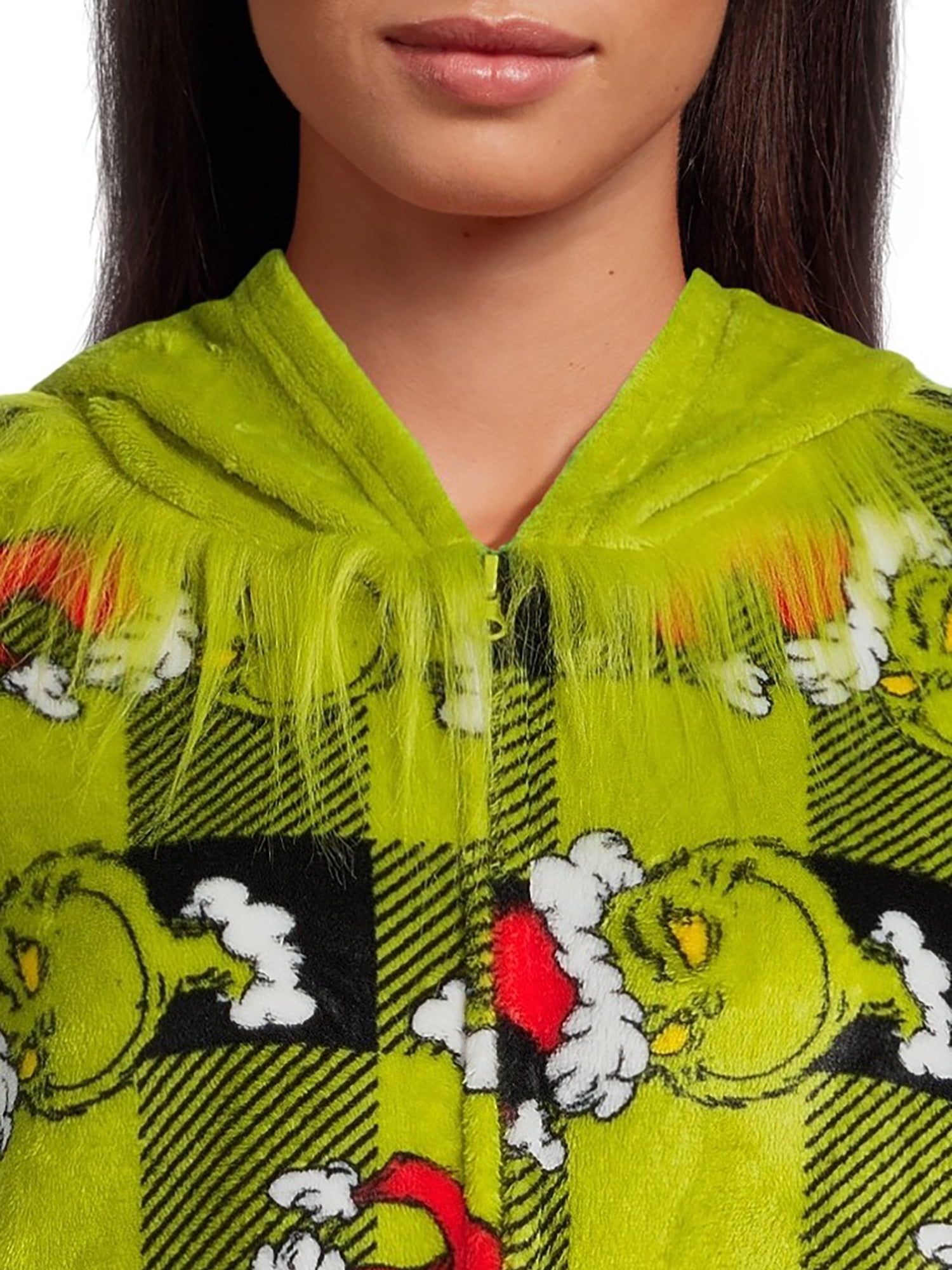 Women's The Grinch Super Minky Union Suit w/pockets, Sizes XS-3X