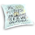 thumbnail image 2 of Double Sided Bible Verse We Will Serve The Lord Christian Scripture Polyester Velvet Square Cover Cushion Covers 16 x 16 Inch Pillow Slip Covers Decorative, 2 of 2