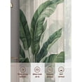 thumbnail image 6 of Palm Leaves Tropical Sheer Curtains 54 Inch Length 2 Panels Set Window Treatments, Green Botanical Summer Linen Rod Pocket Semi Curtains for Living Room/Bedroom/Kitchen Décor, 104"W x 54"L, 6 of 7