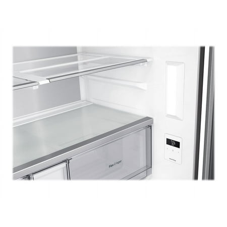 Samsung - 23 cu. ft. Smart Counter Depth 4-Door Flex™ Refrigerator with Family Hub™ & Beverage Center - Stainless steel
