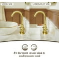 thumbnail image 4 of Brushed  Bathroom Sink Faucet, 4 Inch Single Hole or 3 Hole Centerset Vanity Faucet, with Swivel 360  Spout, Pop Up Drain and Water  Line, SGF0310-BG, 4 of 9