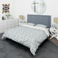 thumbnail image 3 of Designart '3D White And Light Blue Pattern I' Mid-Century Modern Duvet Cover Set, 3 of 4