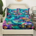 thumbnail image 3 of Erosebridal Dreamy Fish Tail Sheet Set Twin, Underwater World Bedding Sets Twin Size, Ocean Princess Decor, 3 of 7