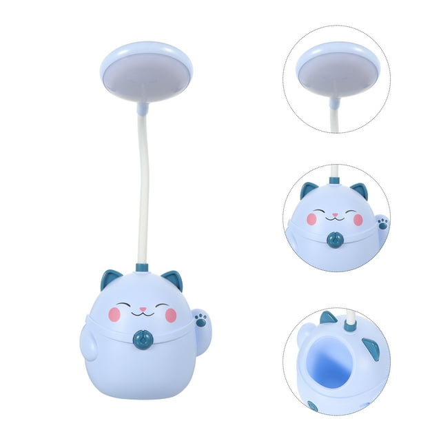 EXHUMKY Eye-caring Desk Lamp Cat Pen Holder Reading Light 1Set Back to School