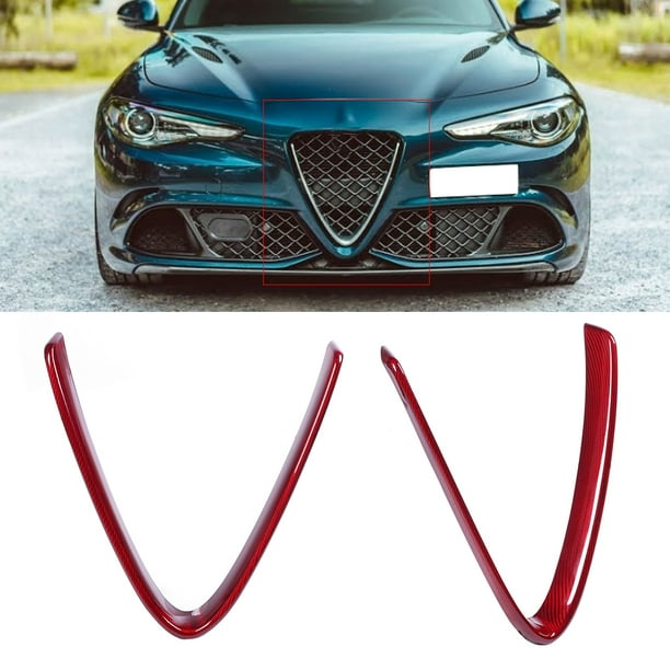 Otviap Front Grill Cover V Shaped Grille Trim Fit For Alfa Romeo Giulia 2017 2020 Red Walmart Com Walmart Com