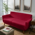 thumbnail image 2 of Home Details Waffle Design Polyester Love Seat Furniture Slipcover in Burgundy, 2 of 3