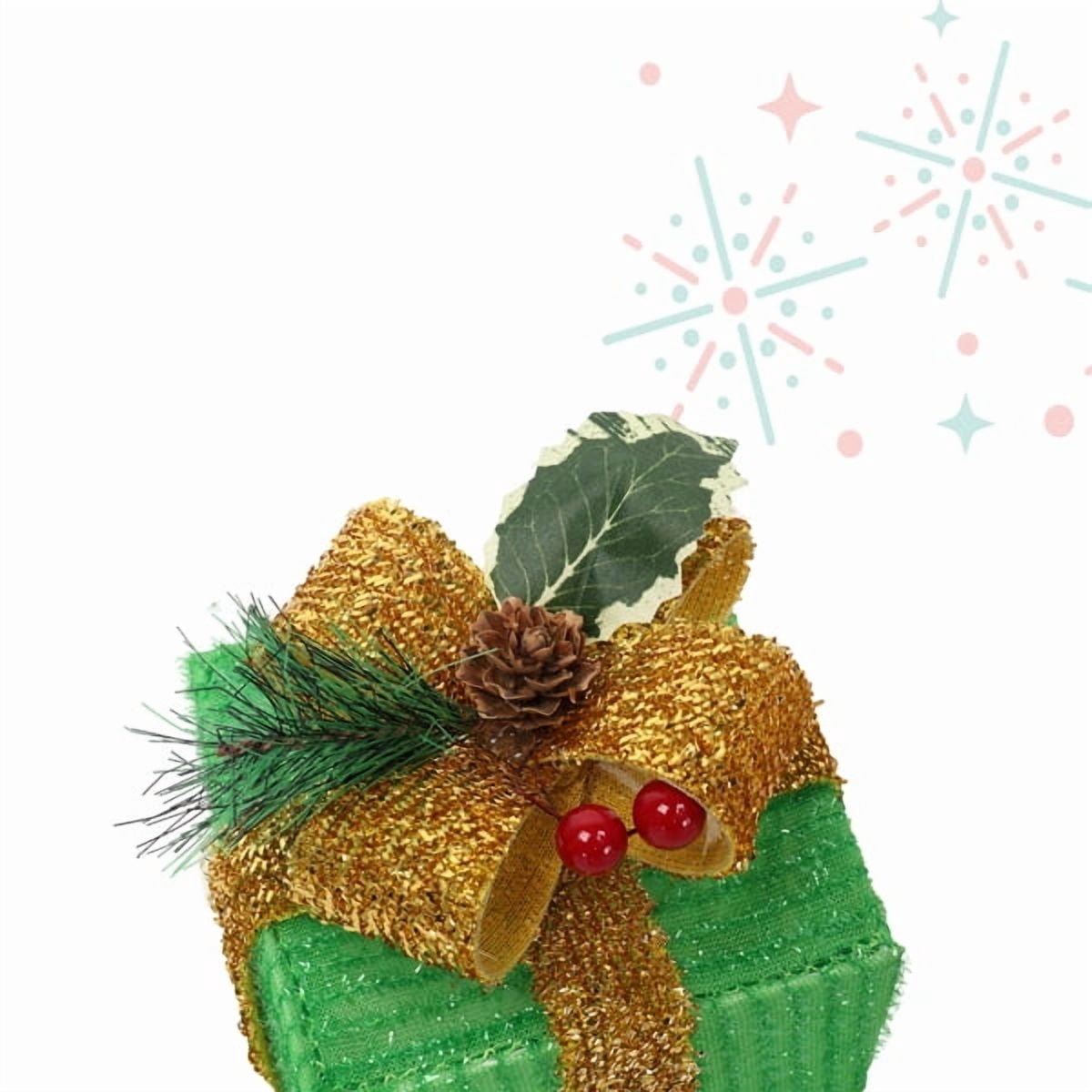 3-Piece Christmas Lighted Gift Boxes Set, 60 Warm White LEDs, ABS Plastic Frame with Onion Cloth, Indoor Outdoor Festive Decor