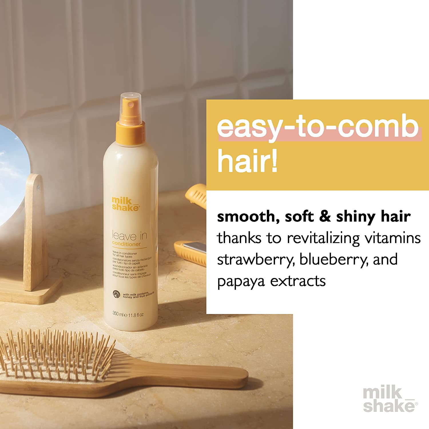 milk_shake Leave-in Conditioner for All Hair Types | Softens, Detangles & Adds Shine with Milk Proteins & Honey | 11.8 Fl Oz (350 ml)