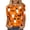 Orange, variant on Miqool Womens Halloween T-Shirts 3/4 Sleeve Tops Loose Fit Round Neck Casual Tunic Blouse Fall Winter Holiday Graphic Tees,S-5XL