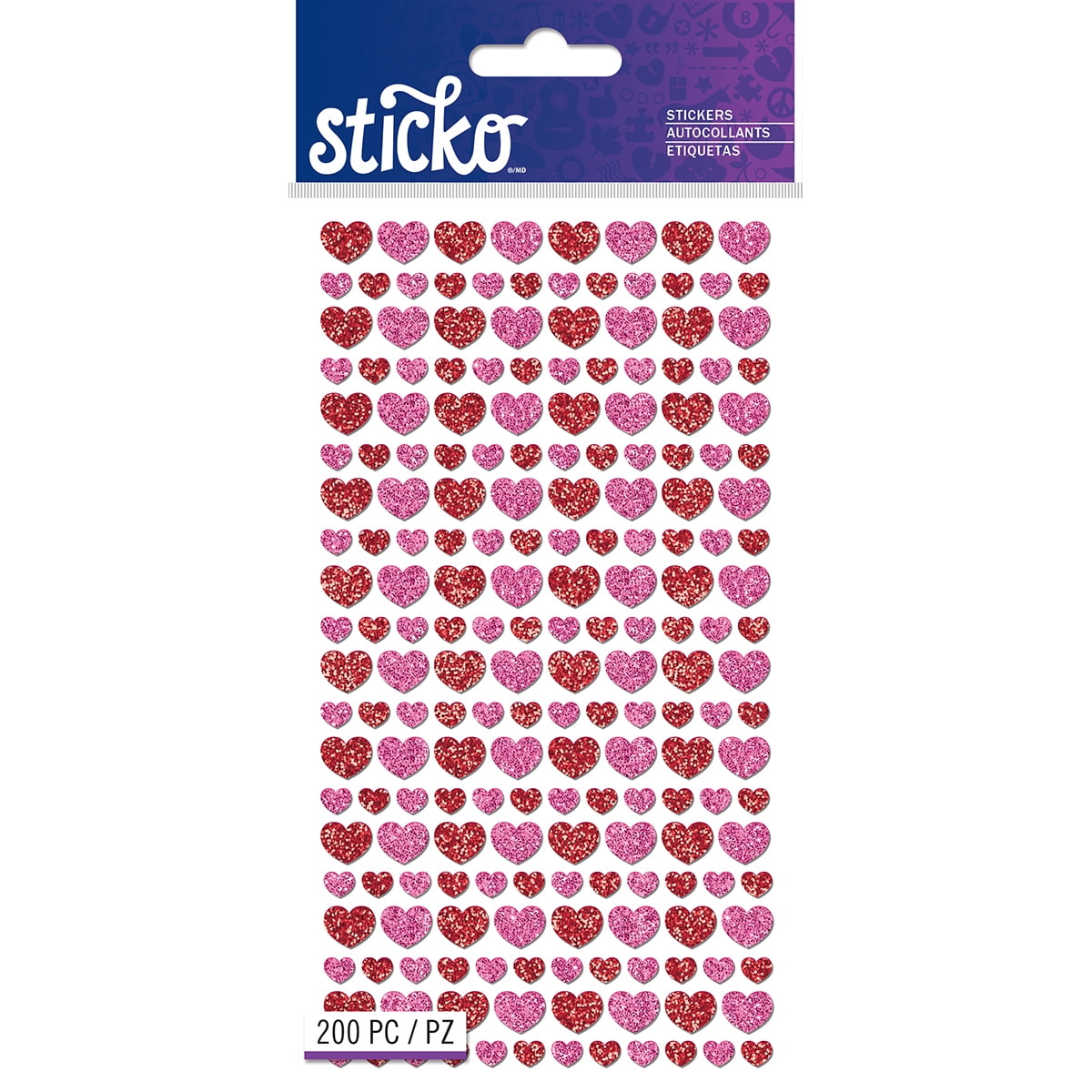 Sticko Stickers Mini Glitter Hearts 6327