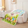 thumbnail image 2 of Erosebridal Rabbit Eggs Fleece Blanket 40x50 For Kids,Happy Easter Sherpa Throw,Floral Room Decorative,Lightweight, 2 of 7
