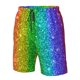 thumbnail image 4 of Fotbe Glitter Rainbow Trajes de Baño Estampados para Hombre, Shorts de Verano de Secado Rápido, Ropa de Playa, Bañadores-XX-Large, 4 of 6