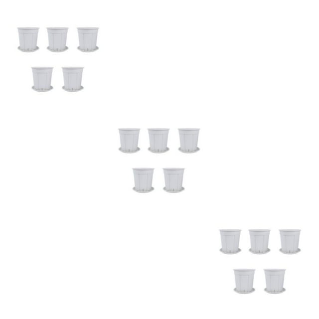 relayinert 5pcs/set Perforated Clay Plant Pot For Indoor Plants Air Circulation Guaranteed Plastic Flower Pot White 3Set