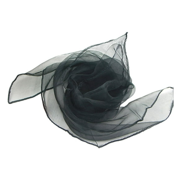 Minnieouse Pañuelo cuadrado Gasa Pañuelo Accesorios de tela para representaciones teatrales Negro Accesorios de disfraces Negro 60*60cm