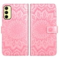 thumbnail image 6 of Asuwish Compatible with Samsung Galaxy A35 5G Wallet Phone Case and Tempered Glass Screen Protector Flip Credit Card Holder Stand Mandala Flower Cell Cover for A 35 35A A355G Women Men Pink, 6 of 8