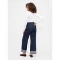 thumbnail image 3 of Jeans de pierna ancha de tiro alto para mujer GAP lavado oscuro, 3 of 4