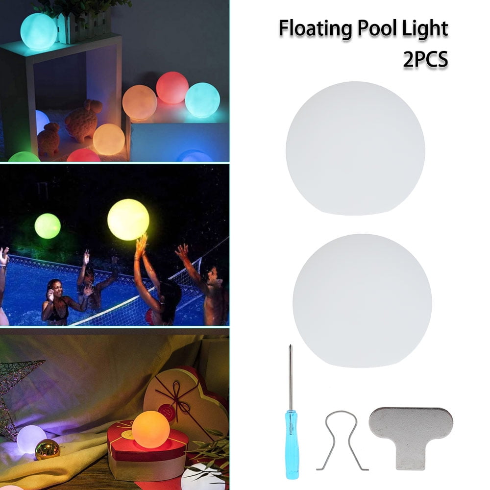 RGB Color Changing Glow Balls Night Light Decor for Pool Pond Yard IP68 Waterproof Led Mood Lamp with 5 Modes LED Night Light Ball Inflatable Floating Pool Light with Remote