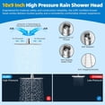 thumbnail image 4 of All Metal Shower Head ‘‘ High Pressure Rainfall Shower Head Showerhead Combo/Handheld Shower Wand ‘‘ Adjustable Curved Shower Extension Arm ‘‘ Hose Shower Head Holders Chrom, 4 of 8