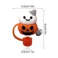 thumbnail image 5 of WYBXZ 5Pcs Halloween Straw Covers Cap, 10mm Straw Sets, Ghost, Pumpkins, Cats Reusable Portable Drinking Straw Tips Lids, for Carnival Party Decorations, Themed Party Straws, 5 of 11