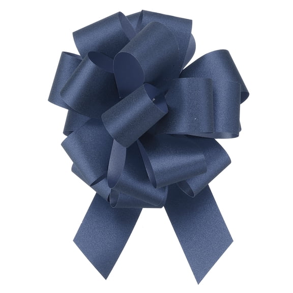 Uxcell 10pcs 8" Glitter Car Large Pull Bow Gift Wrapping Bows for Christmas Presents, Dark Blue