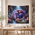 thumbnail image 5 of Floral Garden Intricately with Scaled Dragon Hues Curled, Mystical Fantasy for Space Lovers, Galaxy Room Decor, Mother'S Day Gift, Tapestry Wall Hanging for Bedroom and Dorm, 5 of 7