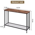 thumbnail image 4 of QinaQin 2-Tier Farmhouse Console Table with Glass Shelf, Wood and Metal Frame for Hallway, 4 of 7