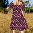 thumbnail image 3 of Lindo flamenco rosa vibracis de verano patrón de flamencos vestido de manga corta ropa vestidos de novia para fiestas vestido, 3 of 6