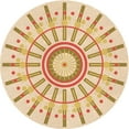 thumbnail image 1 of Ahgly Company Tapis Rond Lavable en Machine Intérieur Transitionnel Blond Doré Or, 3 Pieds Rond, 1 of 7