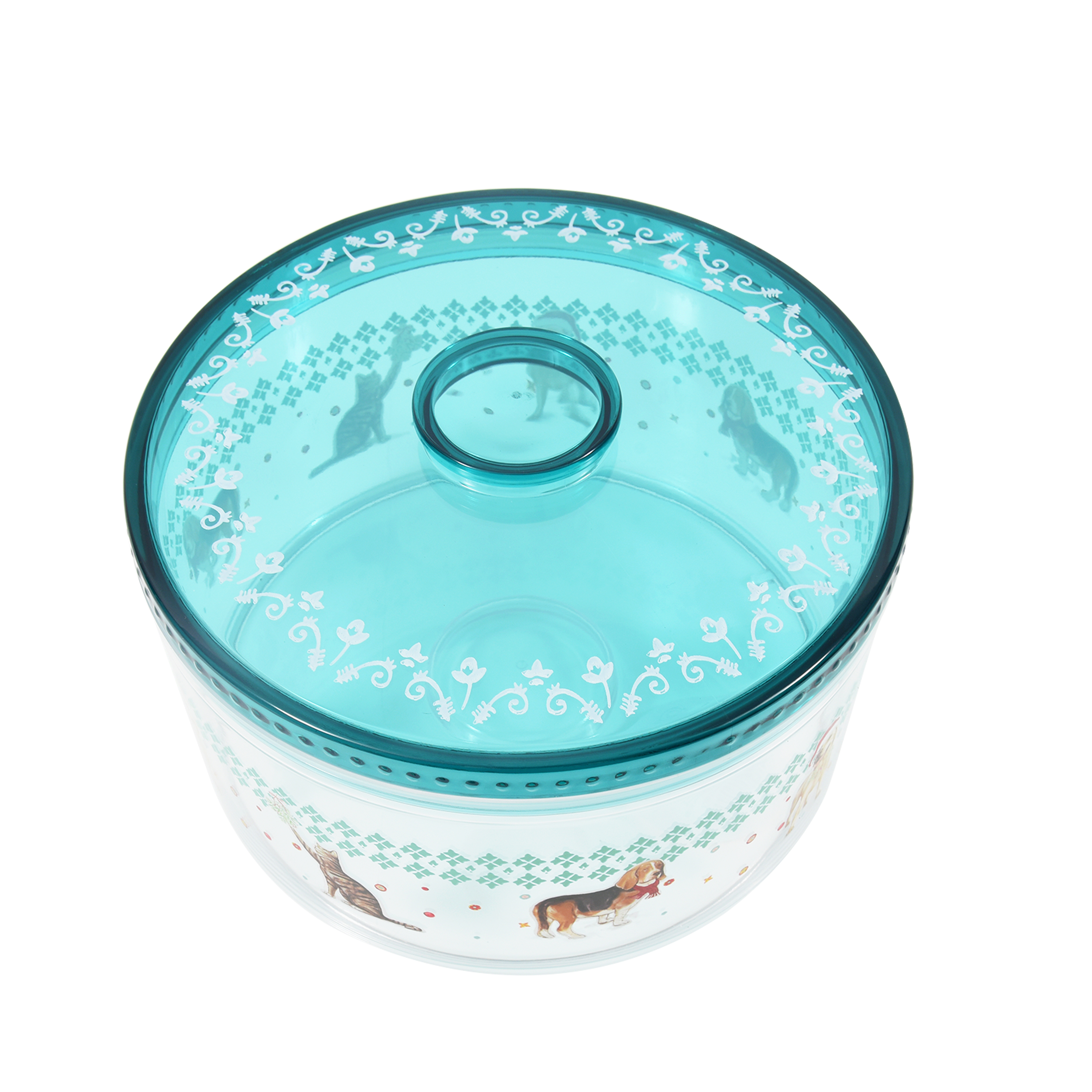 The Pioneer Woman 2pk Treat Container -Cheerful Rose and Dogs & Cats