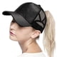 thumbnail image 3 of Ladies Baseball Hat Shiny Powder Hollow Mesh Long Brim Ponytail Hole Adjustable Sunscreen Anti-uv Lightweight Club Party Performance Peaked Cap, 3 of 5