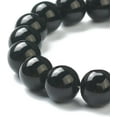 thumbnail image 3 of 1 pulsera elástica de cuentas de vidrio redondas para mujer, joyería negra, pulseras redondas, joya., 3 of 3