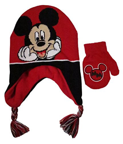 Mickey Mouse Toddler Little Boys Winter Hat & Mitten Set