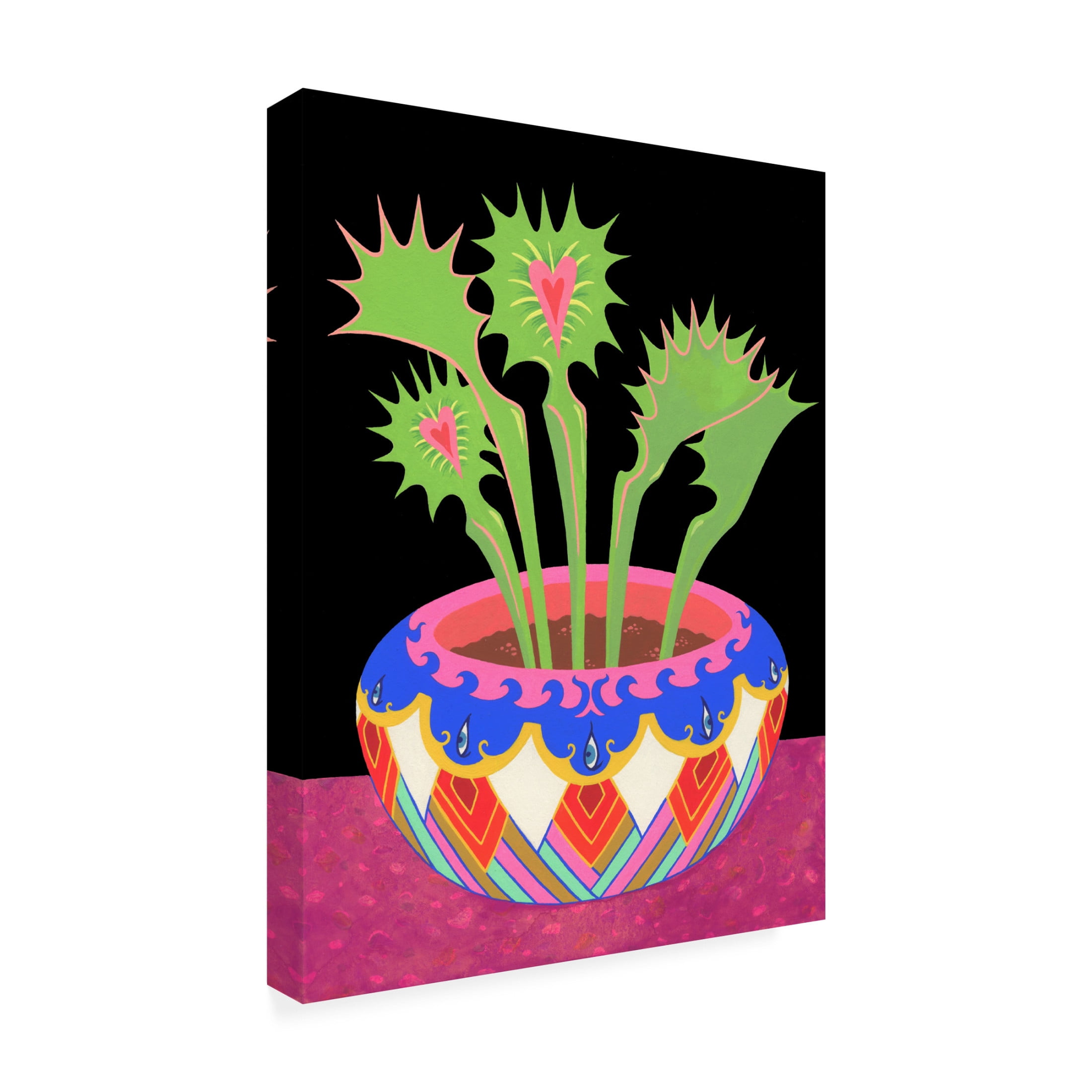 Tsz Kam 'Flytraps in a pot, 2021' Canvas Art - 18 x 24 Inches